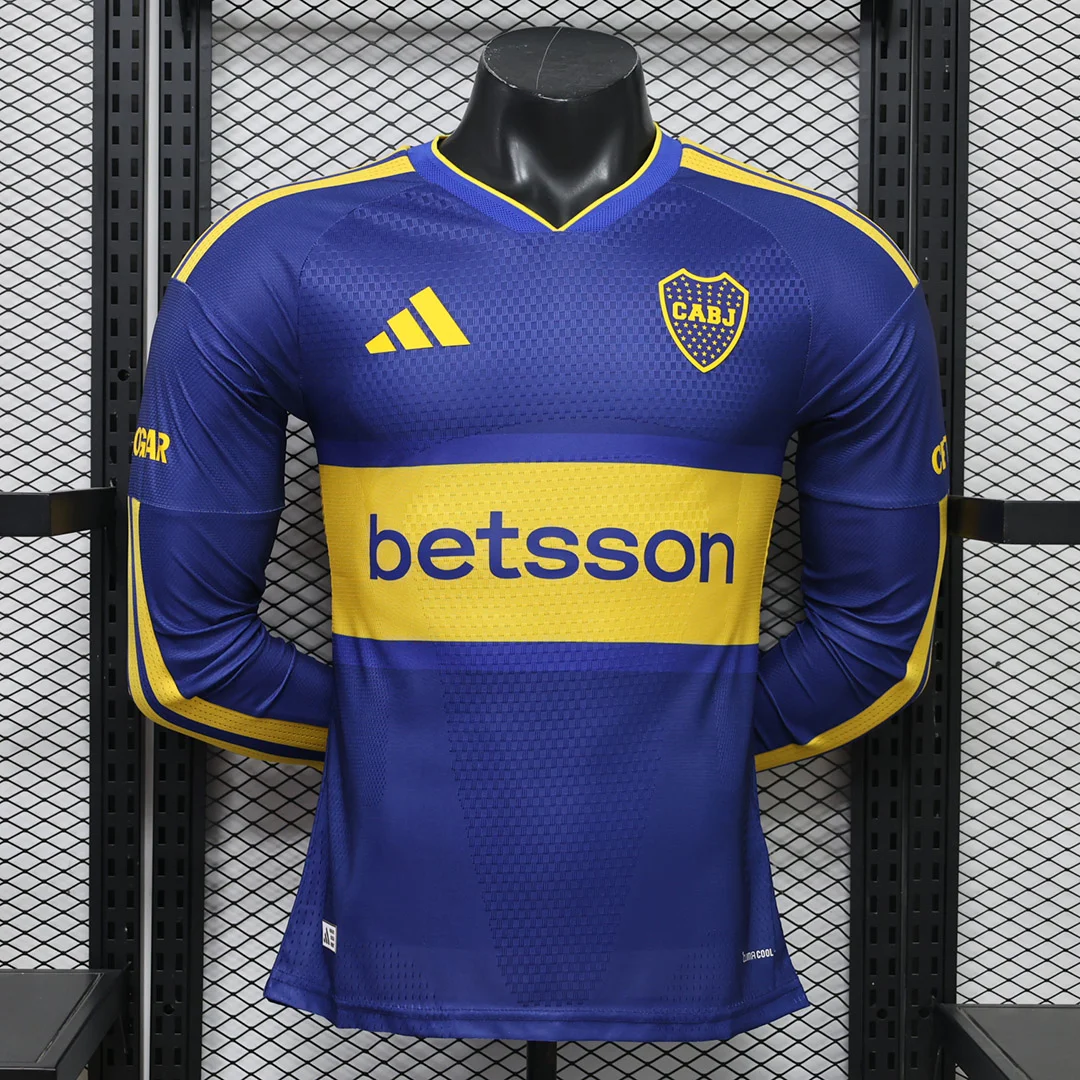 2027 Boca Juniors Home Long Sleeve Player Version Soccer Jersey