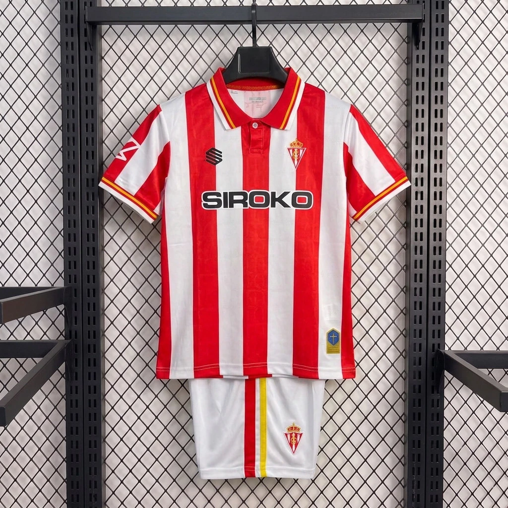 26/27 Sporting de Gijon Home Kids Soccer Jersey