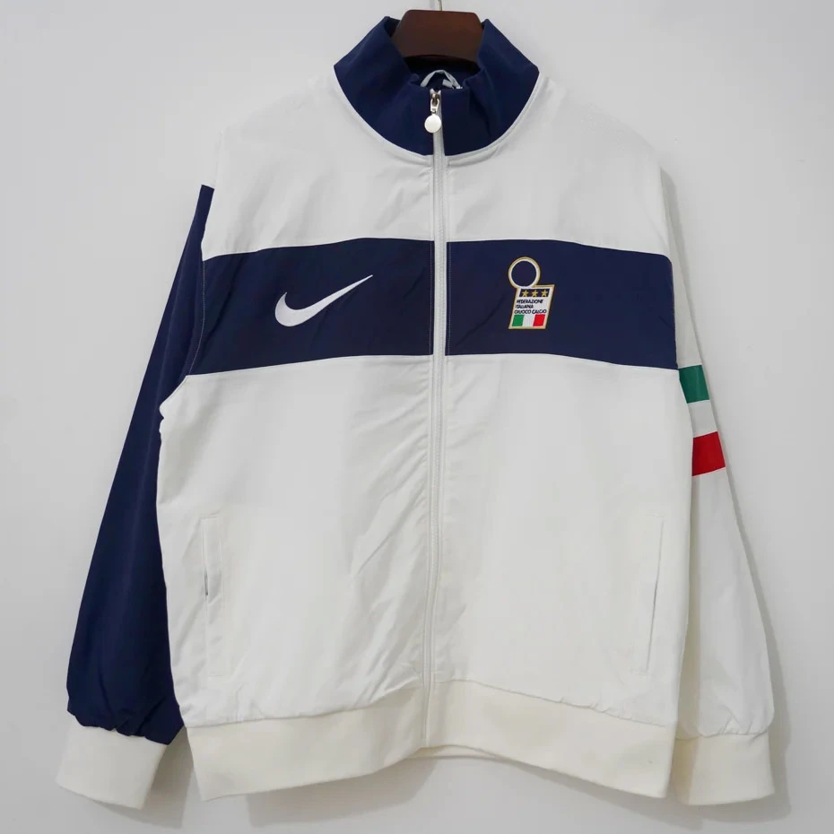 1996 Italy White Blue Retro Windbreaker