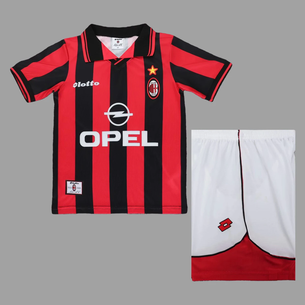 97/98 AC Milan Home Kids Retro Soccer Jersey Size 16-28