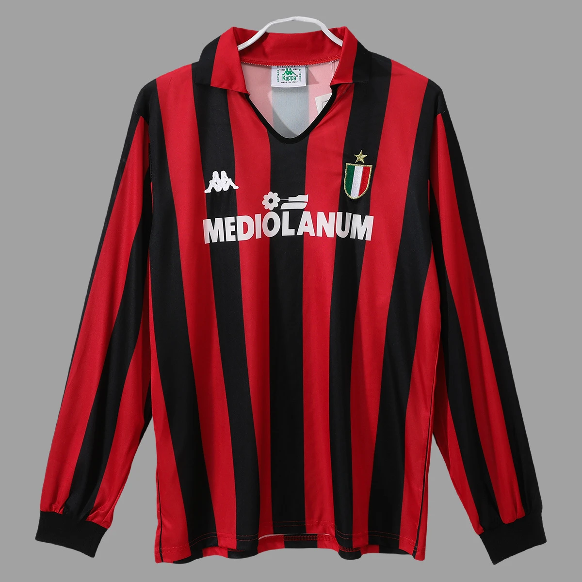 88/89 AC Milan Home Long Sleeve Retro Soccer Jersey