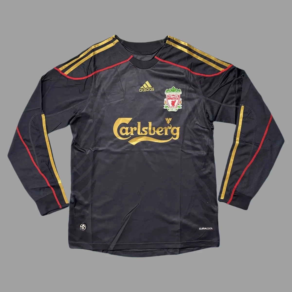 09/10 Liverpool Away Long Sleeve Retro Soccer Jersey
