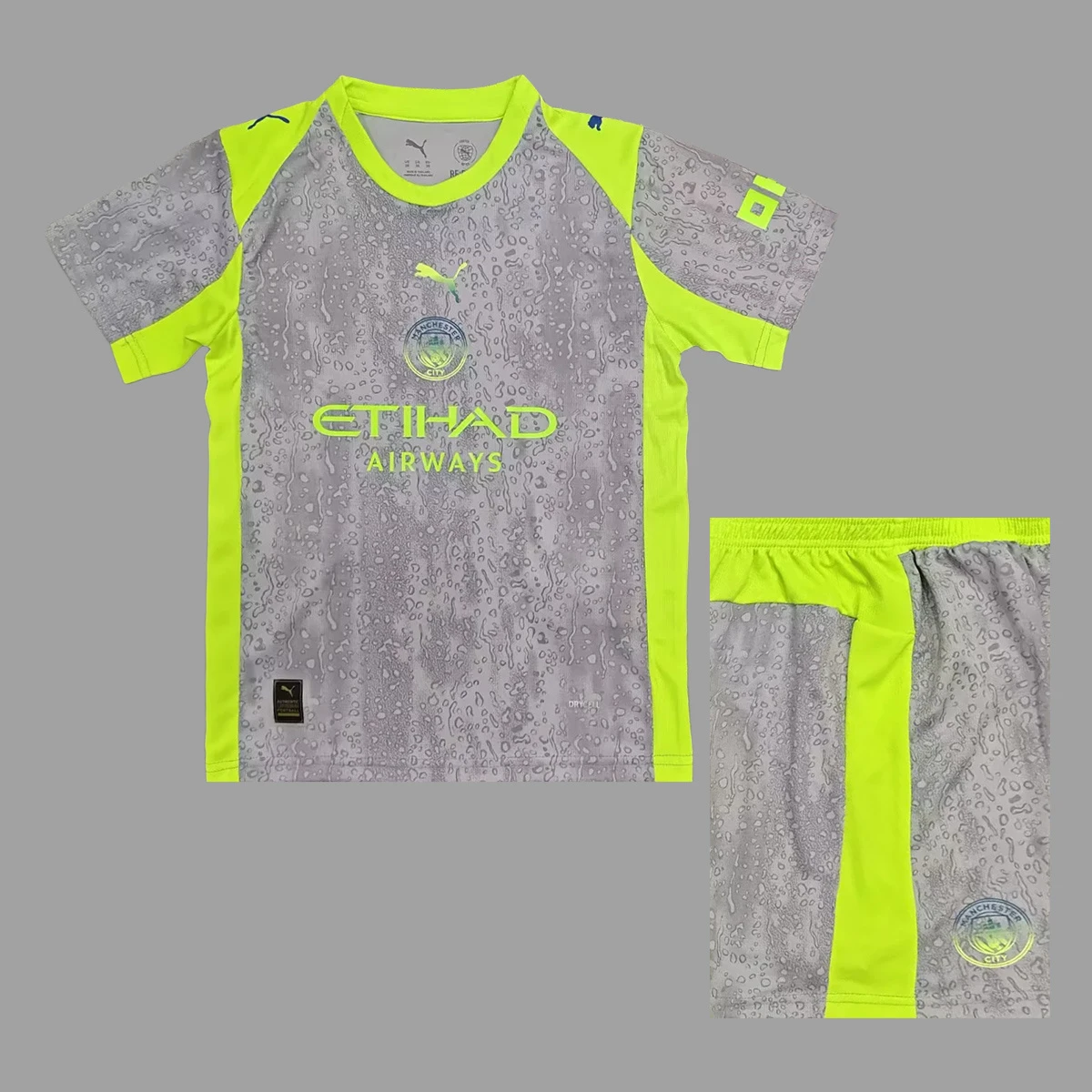 25/26 Manchester City Third Kids Soccer Jersey Size 16-28
