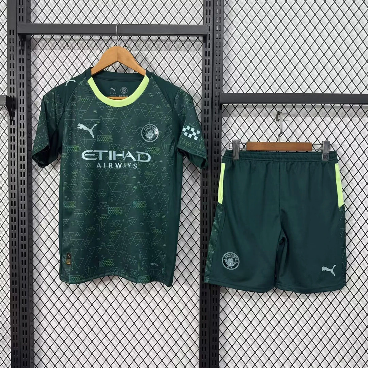 25/26 Manchester City Fourth Kids Soccer Jersey Size 16-28
