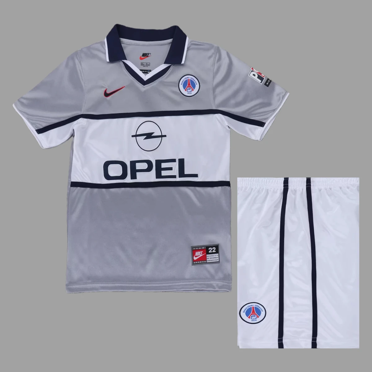 00/01 PSG Away Kids Retro Soccer Jersey Size 16-28