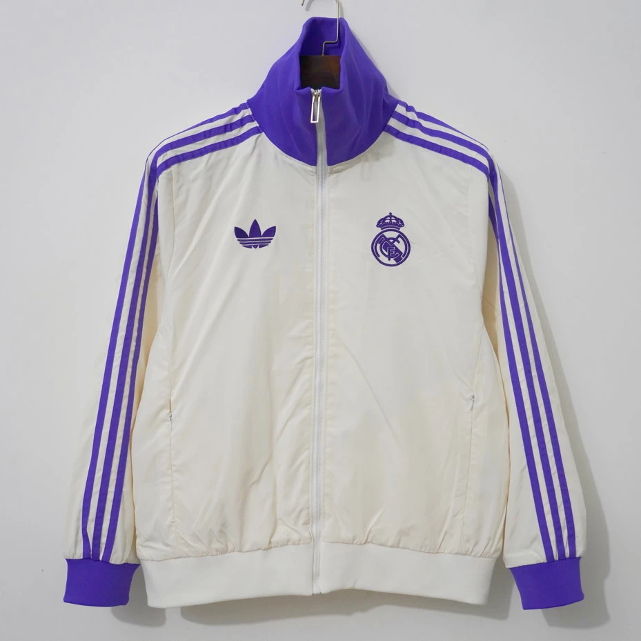 24/25 Real Madrid White Purple Windbreaker