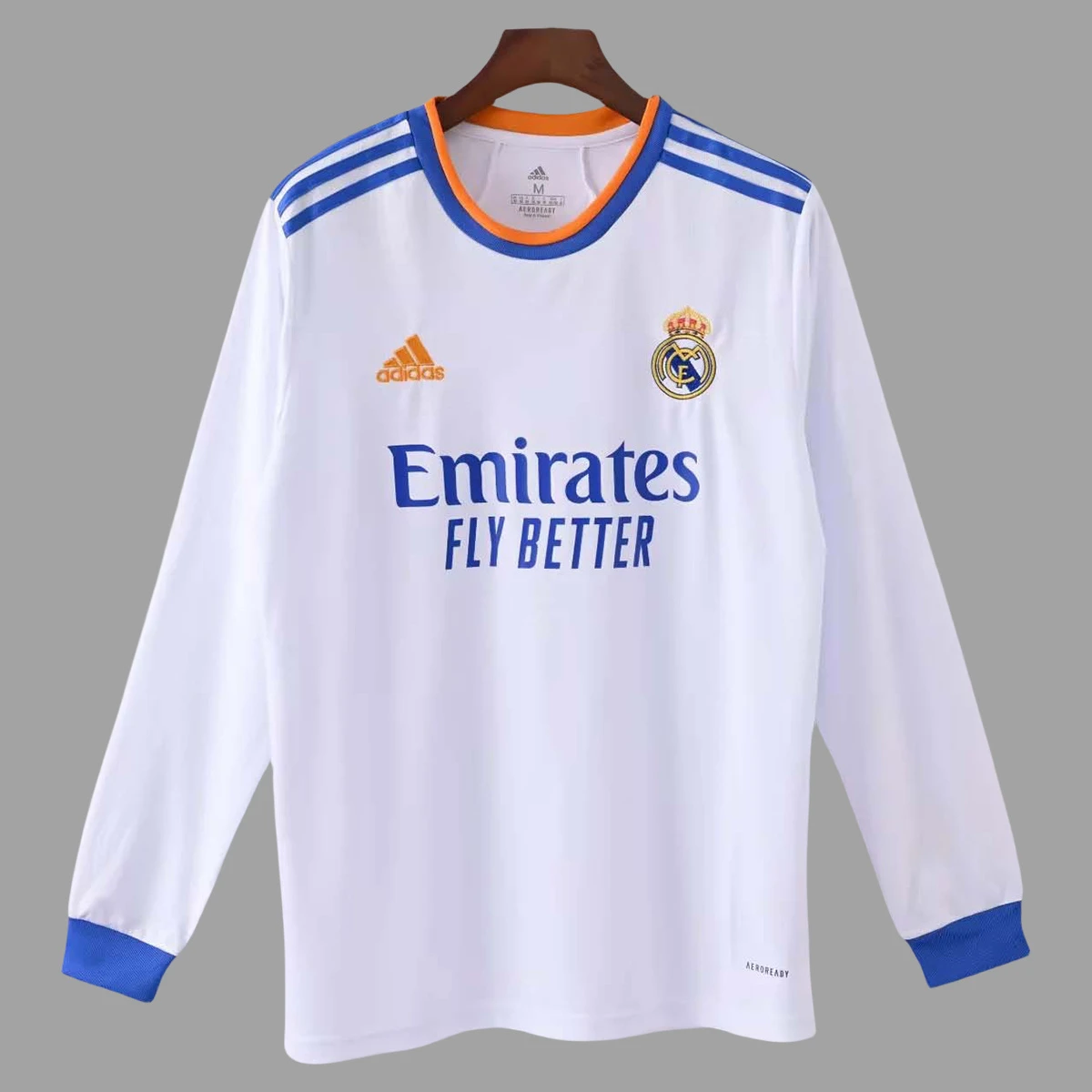 21/22 Real Madrid Home Long Sleeve Retro Soccer Jersey