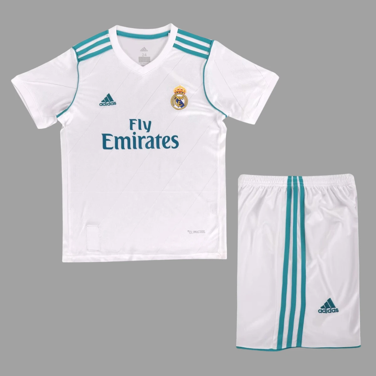 17/18 Real Madrid Home Kids Retro Soccer Jersey Size 16-28