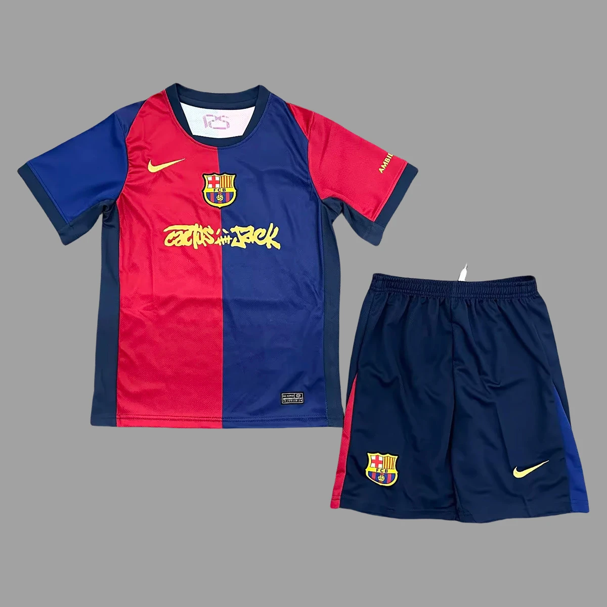 24/25 Barcelona Home Travis Scott Edition Kids Soccer Jersey Size 16-28
