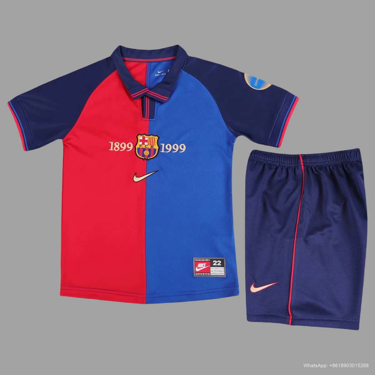 99/00 Barcelona Home Kids Retro Soccer Jersey Size 16-28