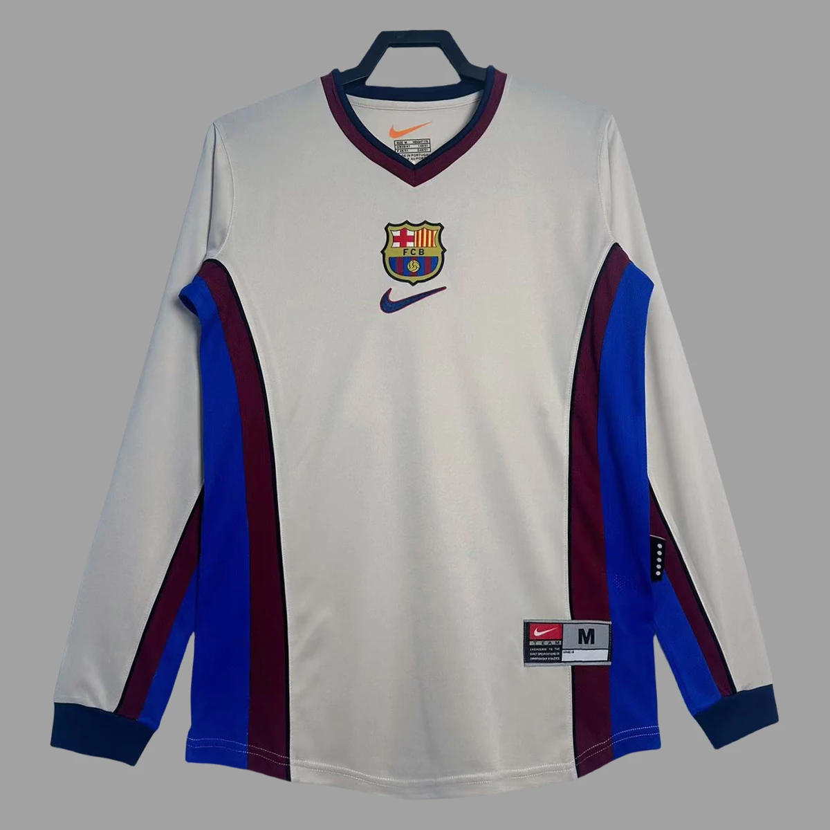 98/01 Barcelona Away Long Sleeve Retro Soccer Jersey