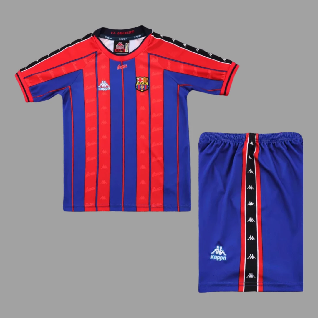 97/98 Barcelona Home Kids Retro Soccer Jersey Size 16-28