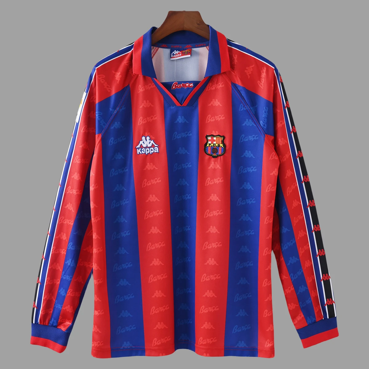 95/97 Barcelona Home Long Sleeve Retro Soccer Jersey