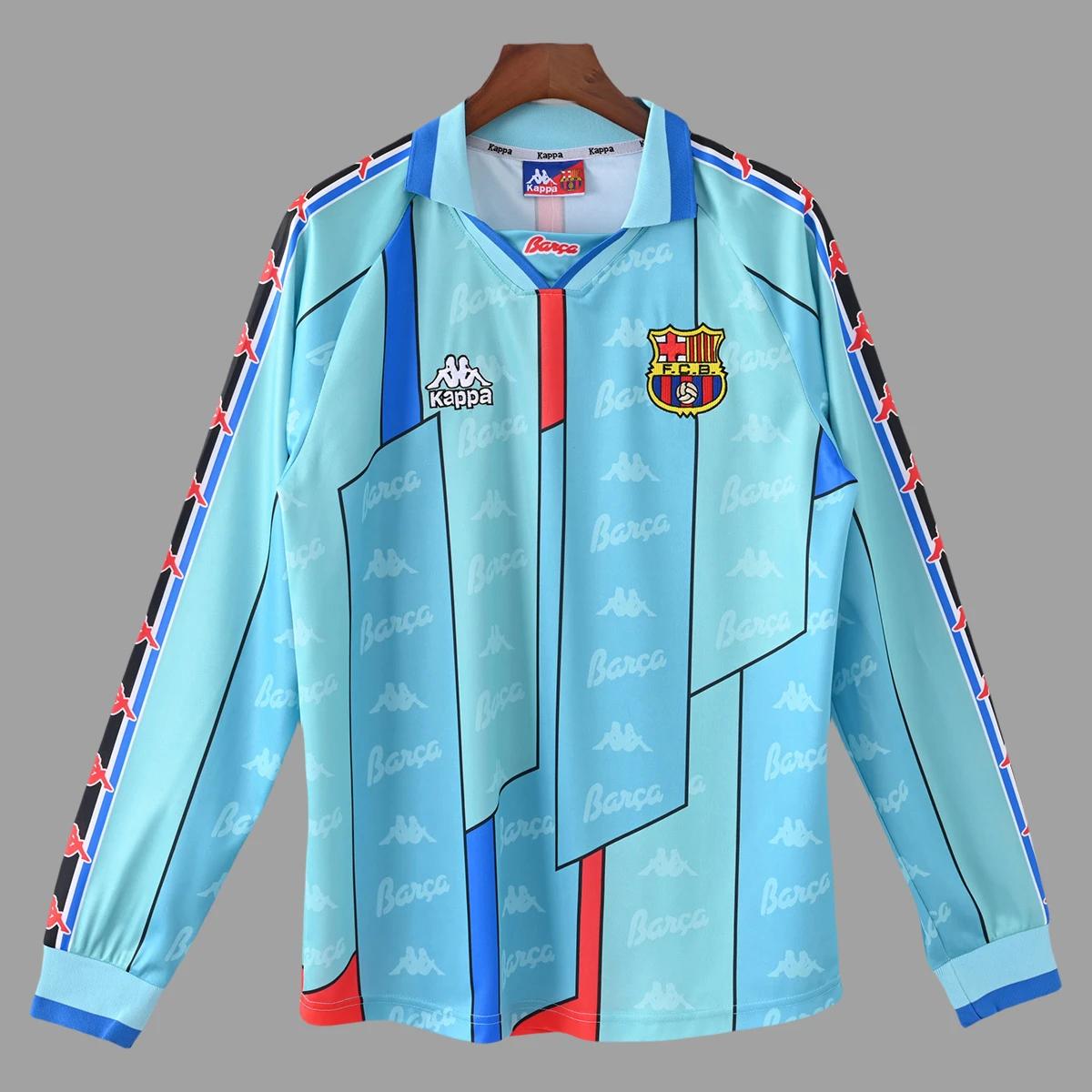 95/97 Barcelona Away Long Sleeve Retro Soccer Jersey