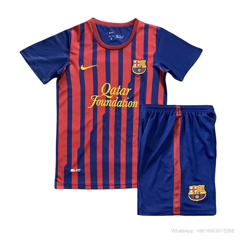 944/11/12 Barcelona Home Kids Retro Soccer Jersey Size 16-28