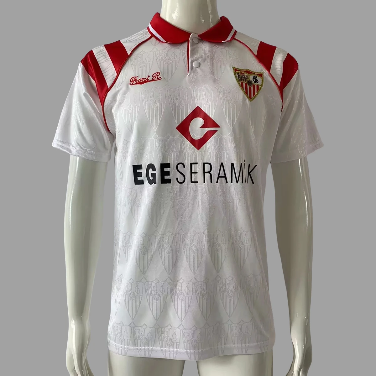 92/93 Sevilla Home Retro Soccer Jersey With Sponsor