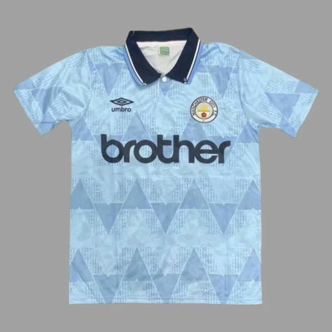 89/91 Manchester City Home Retro Soccer Jersey