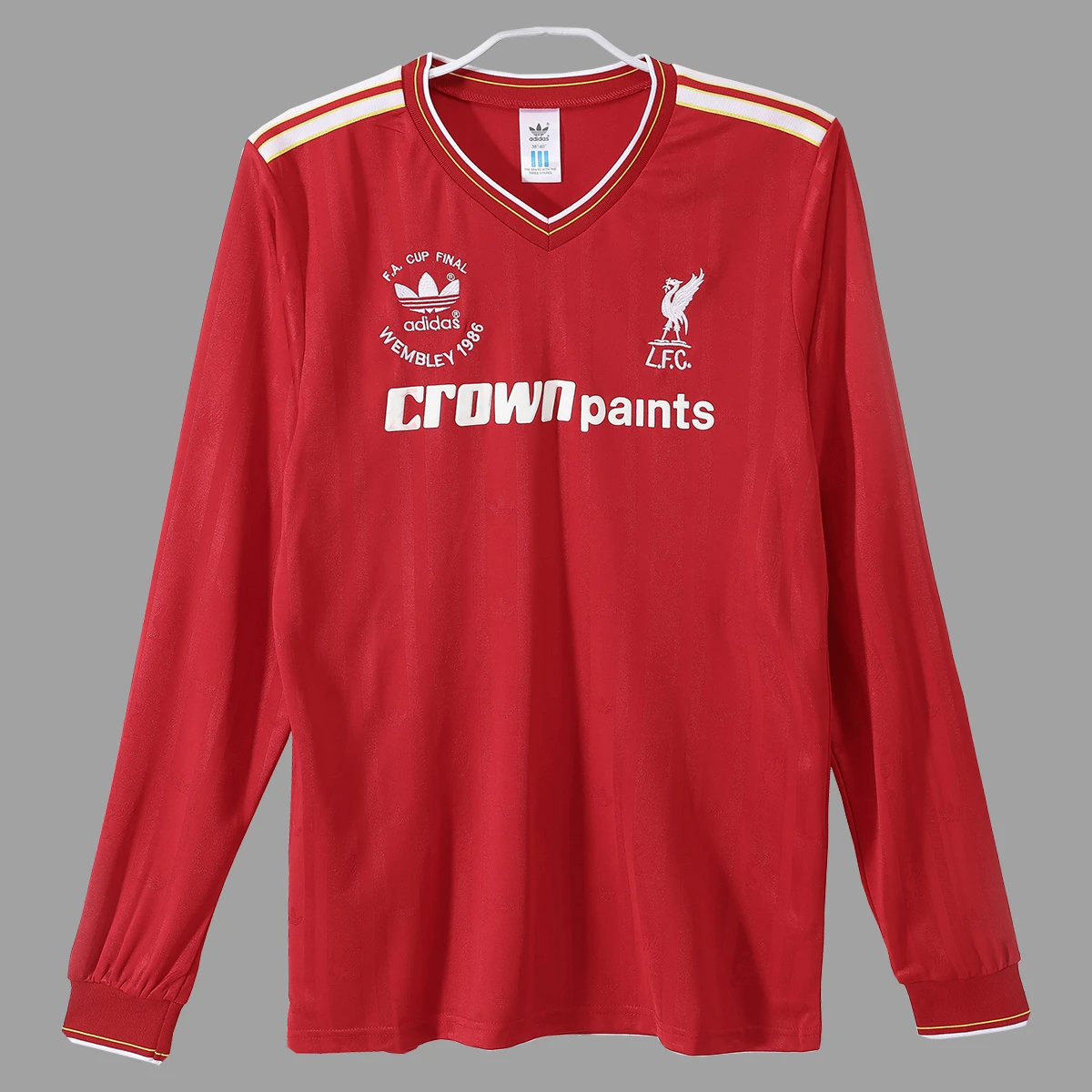 85/86 Liverpool Home FA Cup Final Long Sleeve Retro Soccer Jersey