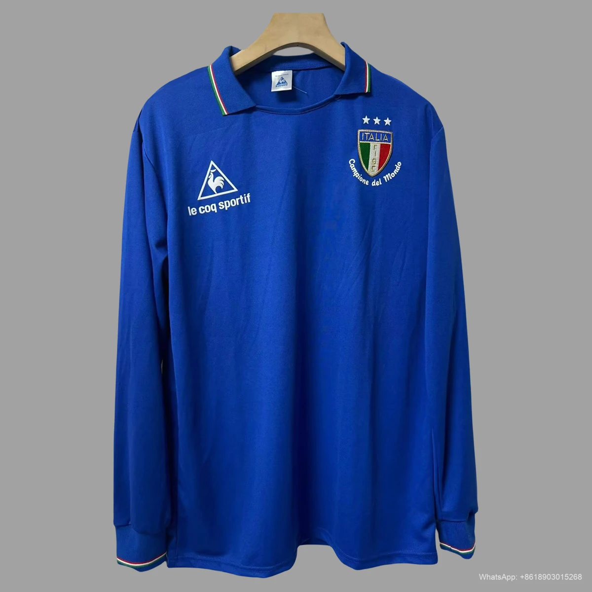 1982 Italy Home Long Sleeve Retro Soccer Jersey