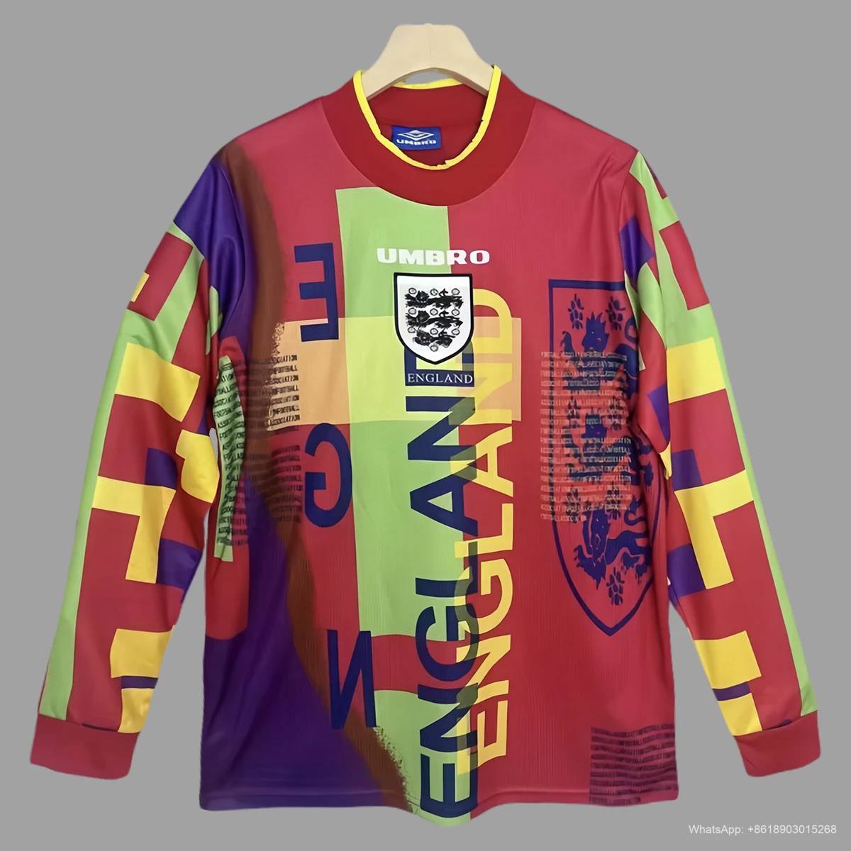 1996 England Goalkeeper Retro Soccer Jersey