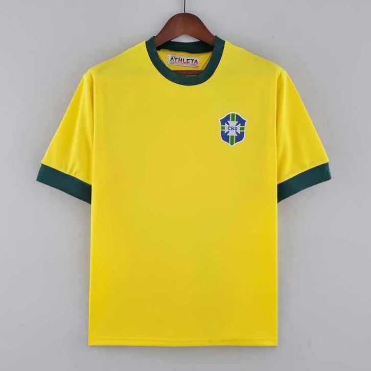 1970 Brazil Home Retro Soccer Jersey