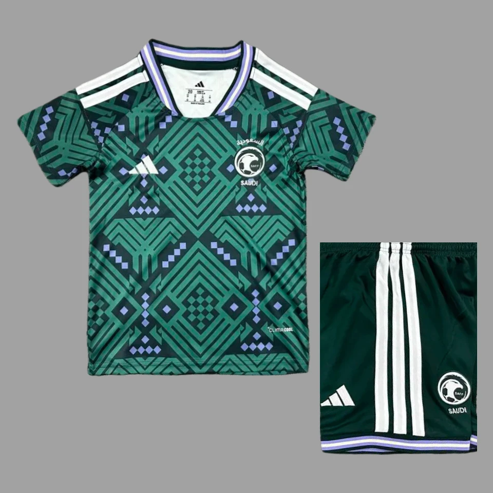 2026 Saudi Arabia Home Kids Soccer Jersey Size 16-28