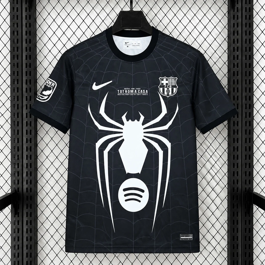2026 Barcelona x Spider Man Venom Black Soccer Jersey