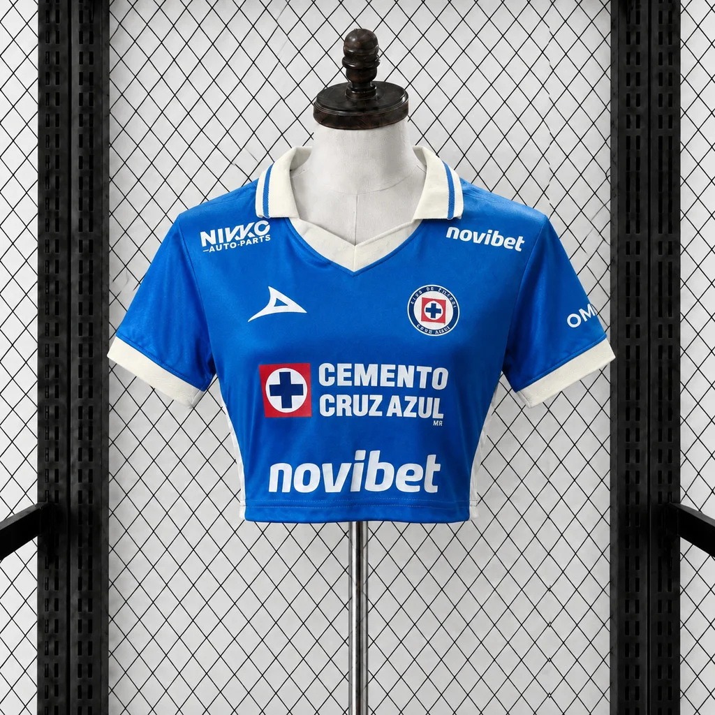 26/27 Cruz Azul Home Women Crop Jersey