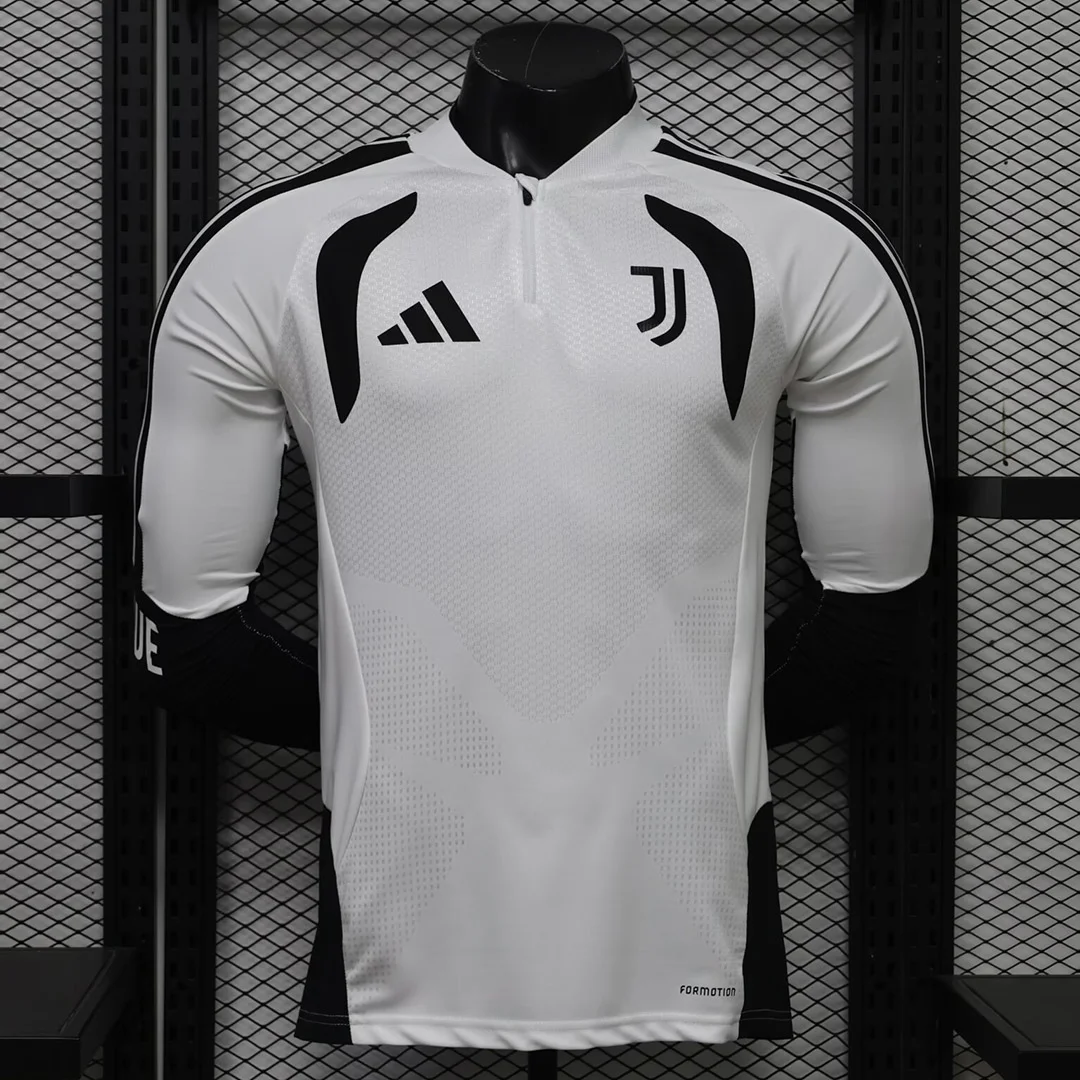 26/27 Juventus Track Player Version White Black Long Sleeve Soccer Jersey