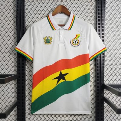 2026 Ghana White National Flag Diagonal Polo Shirt