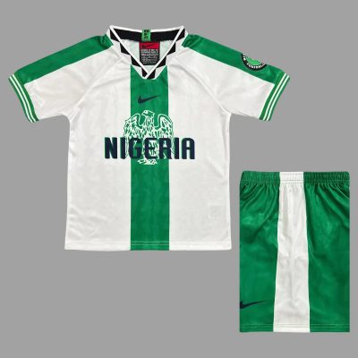 1996 Nigeria Away Kids Retro Soccer Jersey Size 16-28