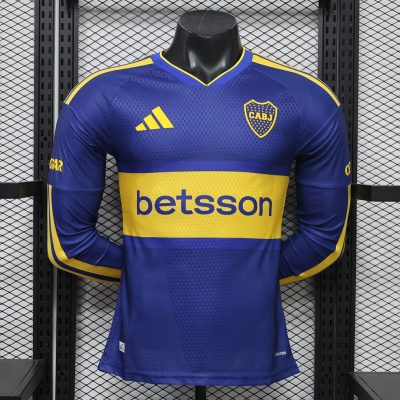 2027 Boca Juniors Home Long Sleeve Player Version Soccer Jersey