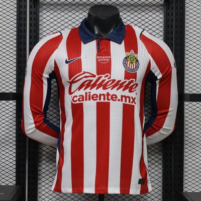 26/27 Chivas Home Player Version Long Sleeve Soccer Jersey