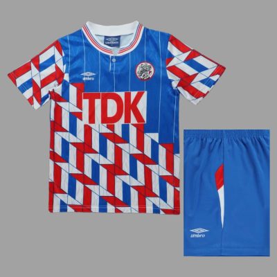 89/90 Ajax Away Kids Retro Soccer Jersey Size 16-28
