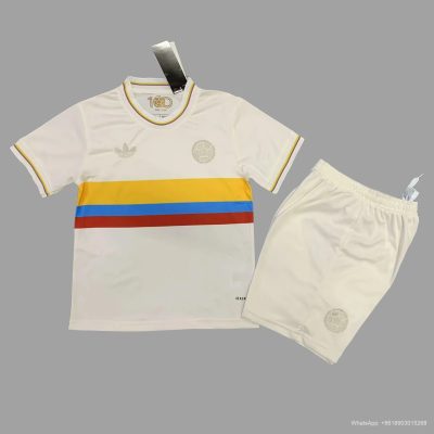 2024 Colombia 100 Years Anniversary Kids Soccer Jersey Size 16-28