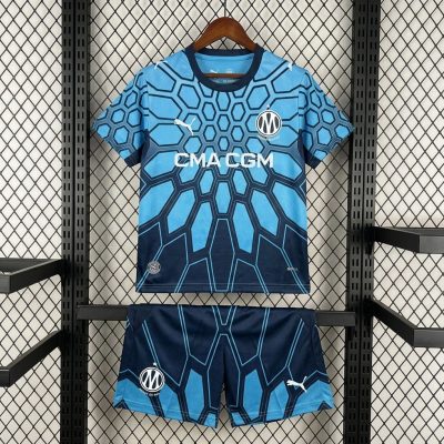 26/27 Marseille Goalkeeper Blue Kids Soccer Jersey