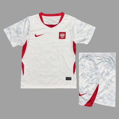 2026 Poland Home Kids Soccer Jersey Size 16-28