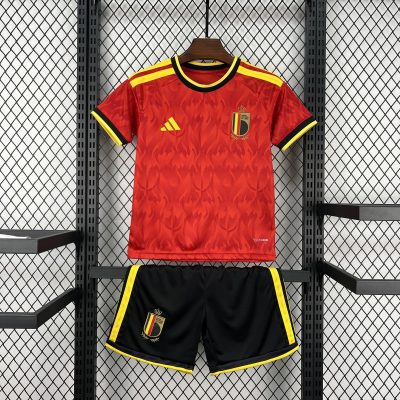 2026 Belgium Home Kids Soccer Jersey Size 16-28