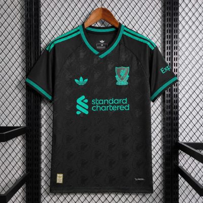 26/27 Liverpool Trefoil Black Retro Soccer Jersey