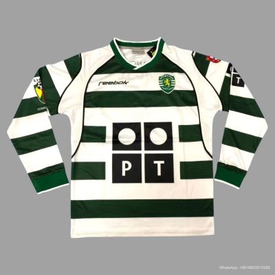02/03 Lisbon Home Long Sleeve Retro Soccer Jersey