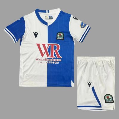 25/26 Blackburn Rovers Home Kids Soccer Jersey Size 16-28