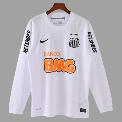 2012 Santos Home Long Sleeve Retro Soccer Jersey