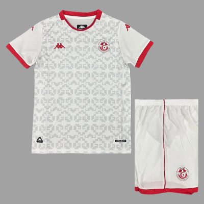 2025 Tunisia Away Kids Soccer Jersey Size 16-28