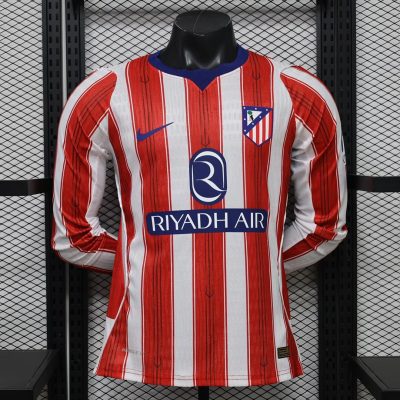 26/27 Atletico Madrid Home Long Sleeve Player Version Soccer Jersey