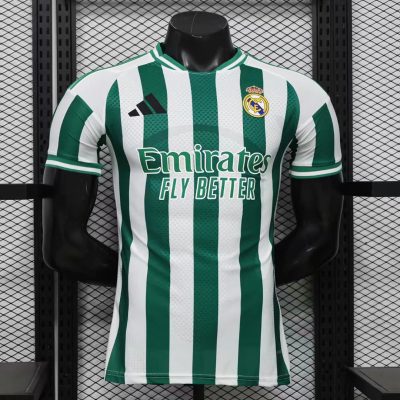 26/27 Real Madrid Special Edition White Green Stripes Player Version Soccer Jersey