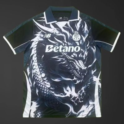25/26 Porto Black White Dragon Edition Soccer Jersey