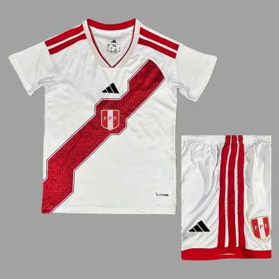 2026 Peru Home Kids Soccer Jersey Size 16-28