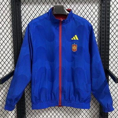 2026 Spain Blue Red Reversible Anthem Jacket