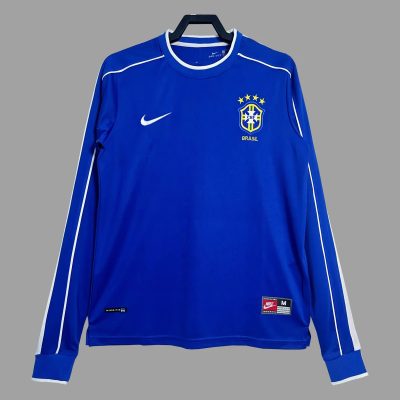 1998 Brazil Away Long Sleeve Retro Soccer Jersey