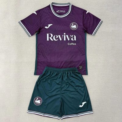 25/26 Swansea City Away Kids Soccer Jersey Size 16-28